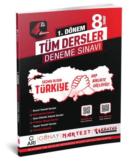  8.Sınıf 1.Dönem Tüm Dersler Deneme Sınavı 